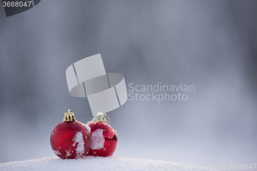 Image of christmas ball in snow