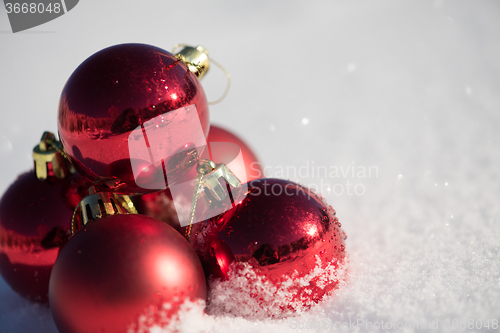 Image of christmas ball in snow