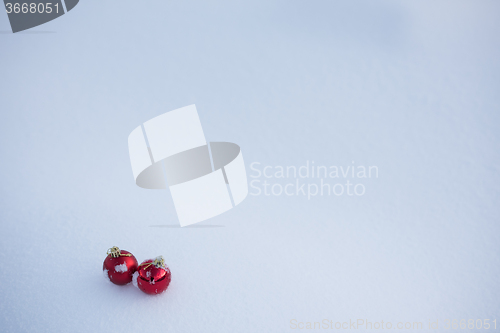 Image of christmas ball in snow