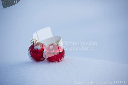 Image of christmas ball in snow