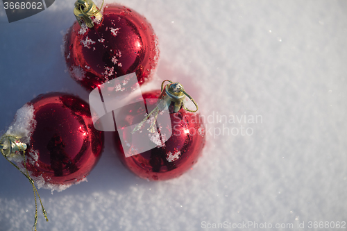 Image of christmas ball in snow