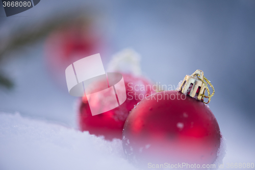 Image of christmas ball in snow