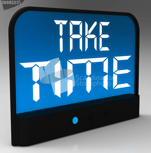Image of Take Time Clock Means Rest And Relax