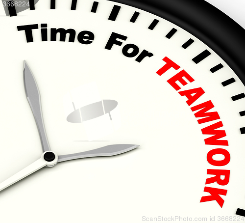 Image of Time For Teamwork Message Shows Combined Effort And Cooperation