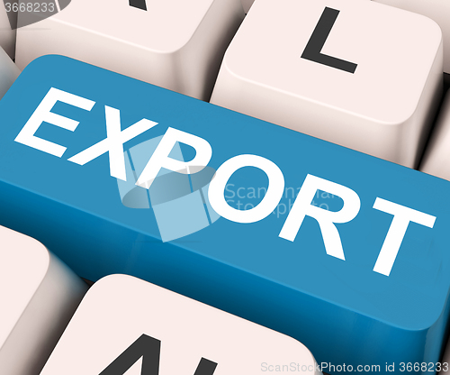 Image of Export Key Means Sell Abroad Or Trade\r