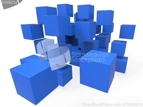 Image of Exploded Blocks Showing Unorganized Puzzle