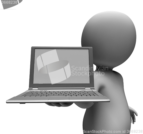Image of Pc Computer With Blank Space Shows Surfing Internet