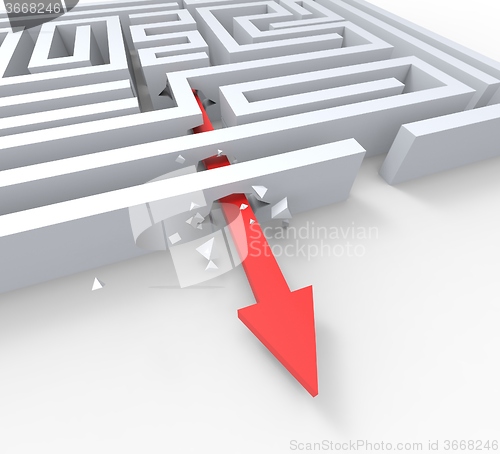 Image of Break Out Of Maze Shows Overcome Puzzle Exit