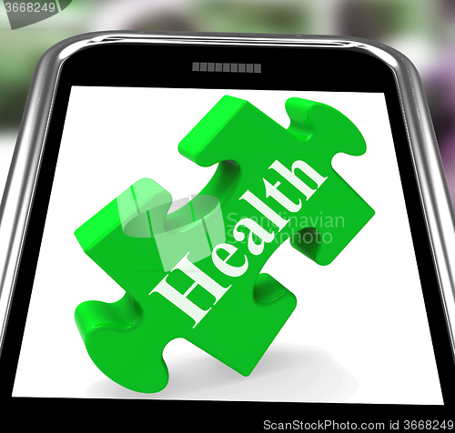 Image of Health Smartphone Shows Wellness And Fitness On Web