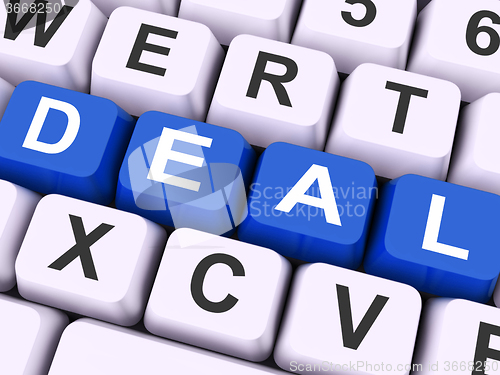 Image of Deal Key Means Agreement Or Dealing\r