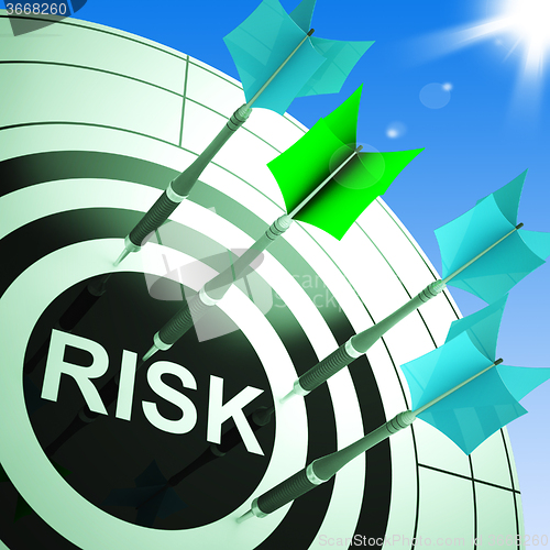 Image of Risk On Dartboard Showing Dangerous