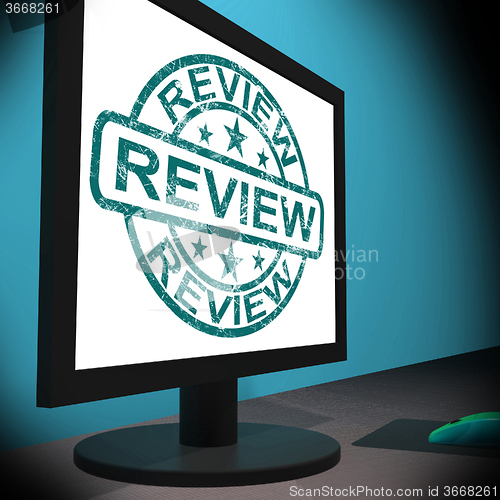 Image of Review Screen Means Examine Reviewing Or Reassess 