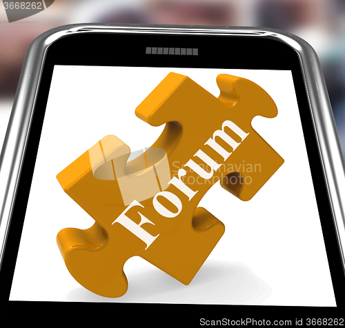 Image of Forum Smartphone Shows Internet Discussion And Exchanging Ideas