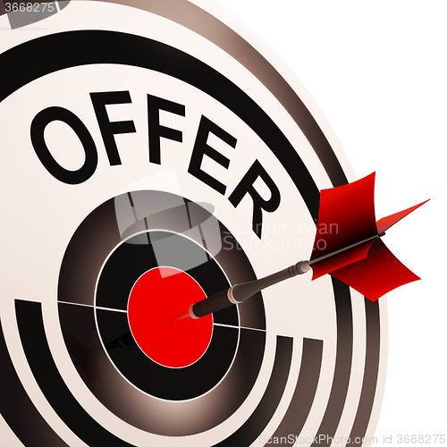 Image of Offer Target Shows Discounts Reductions Or Sales