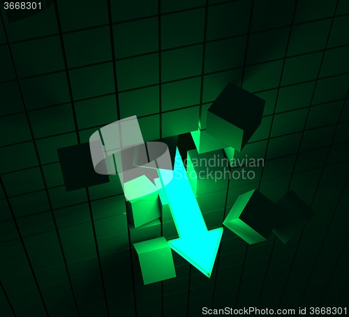 Image of Downward Arrow Shows Decline Or Downturn