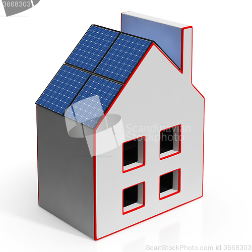 Image of House With Solar Panels Shows Renewable Energy