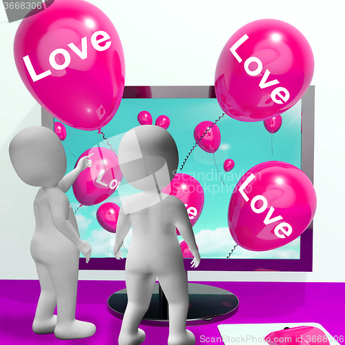 Image of Love Balloons Show Online Fondness and Affectionate Greetings