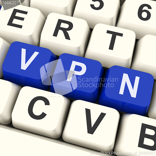 Image of VPN Key Shows Virtual Or Remote Private Network\r