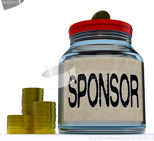 Image of Sponsor Jar Shows Sponsorship Benefactor And Giving