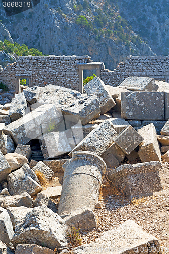 Image of the old  temple and  termessos   sky  ruins