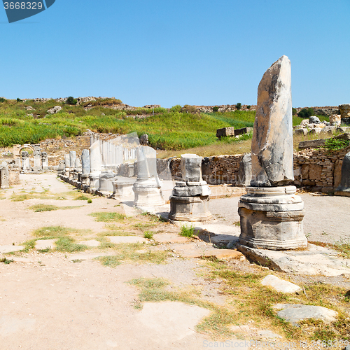 Image of  in  perge old construction asia turkey the column  and the roma