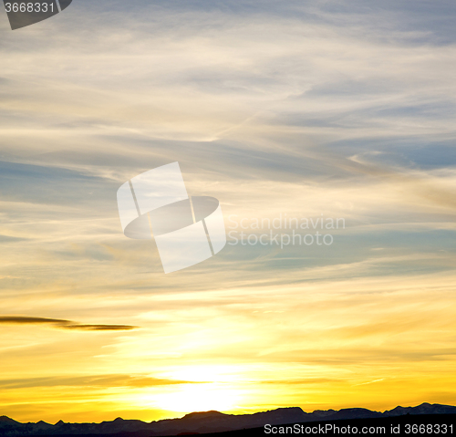 Image of   in the colored  soft clouds and abstract  