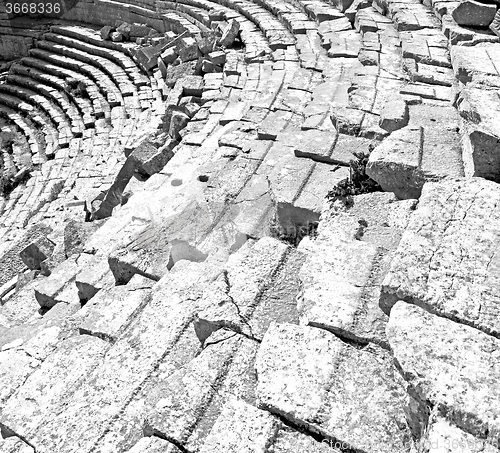 Image of the old  temple and theatre in termessos antalya turkey asia sky