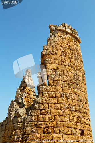 Image of  in  perge old construction   roman temple 