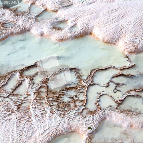 Image of abstract in pamukkale turkey asia the old calcium bath and trave