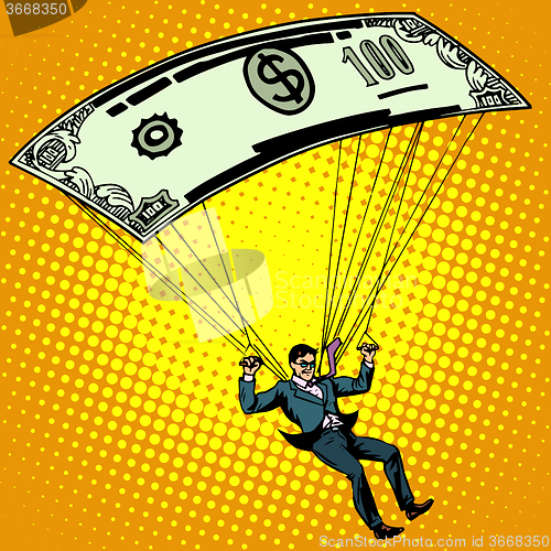 Image of Golden parachute business concept cash compensation