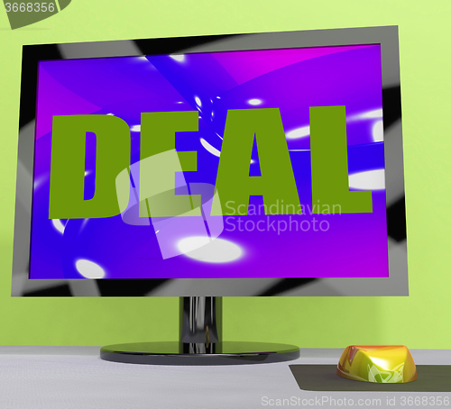 Image of Deal Monitor Shows Trade Contract Or Dealing\r