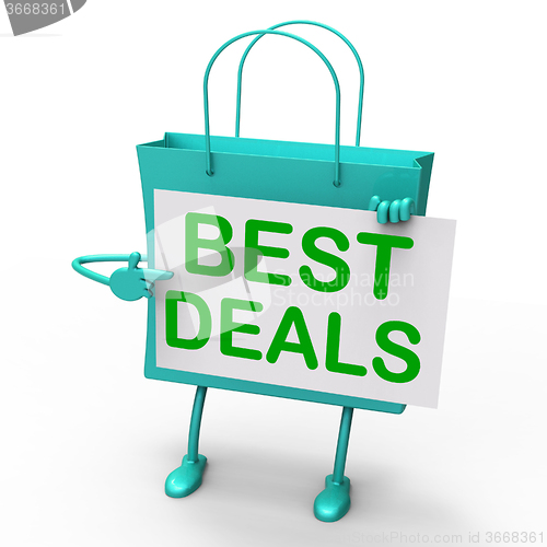 Image of Best Deals Bag Represents Bargains and Discounts