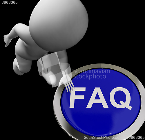 Image of FAQ Button Means Website Inquires And Information