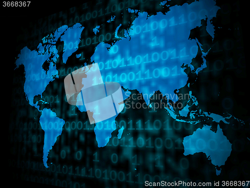 Image of Blank World Map Shows Globe Or Earth Copyspace With Numbers