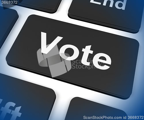 Image of Vote Key Shows Options Voting Or Choice