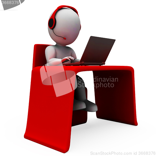 Image of Helpdesk Hotline Operator Shows Support