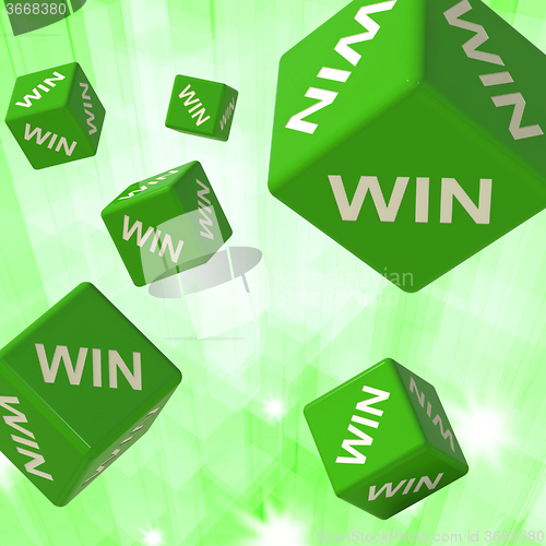 Image of Win Dice Background Shows Triumph