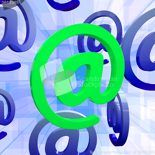 Image of At Sign Means E-mail Symbol For Message