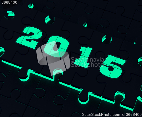 Image of Two Thousand And Fifteen On Puzzle Shows Year 2015 Resolution