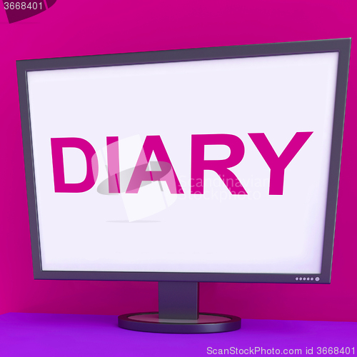 Image of Diary Screen Shows Online Planner Planning Or Scheduler