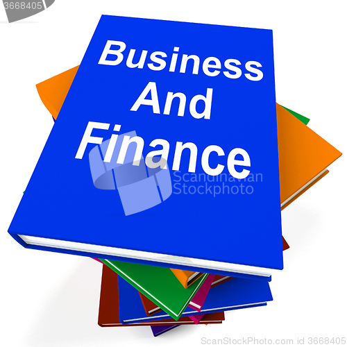 Image of Business And Finance Book Stack Shows Businesses Finances