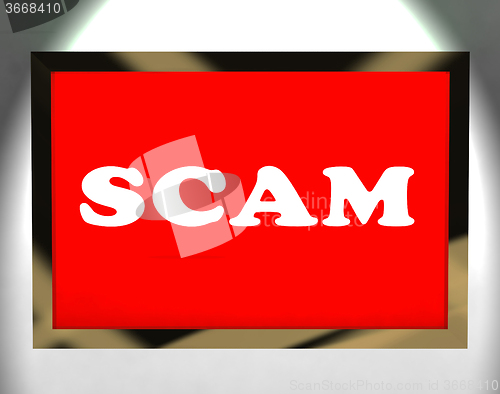 Image of Scam Screen Shows Swindles Hoax Deceit And Fraud