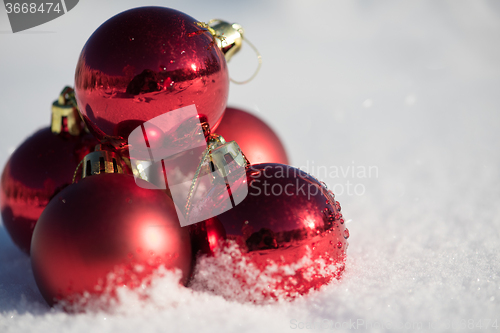 Image of christmas ball in snow