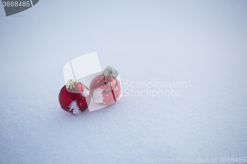 Image of christmas ball in snow