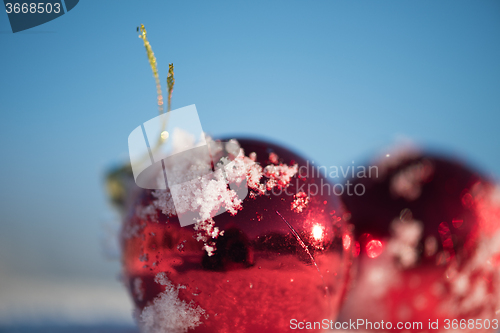 Image of christmas ball in snow