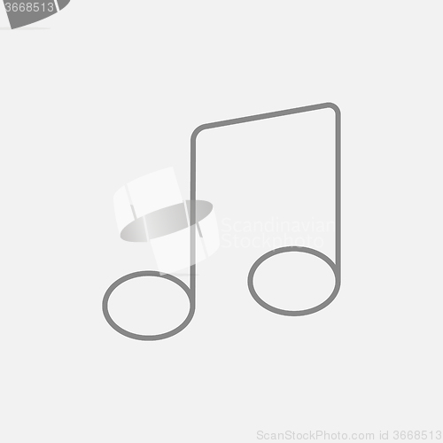 Image of Music note line icon.