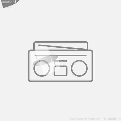 Image of Radio cassette player line icon.