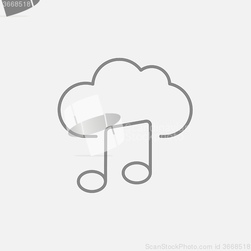 Image of Cloud music line icon.