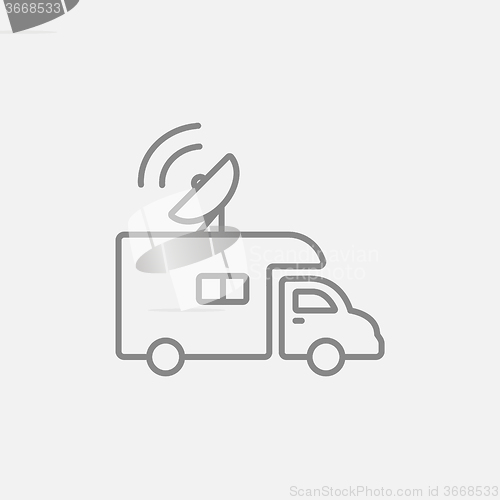 Image of Broadcasting van  line icon.