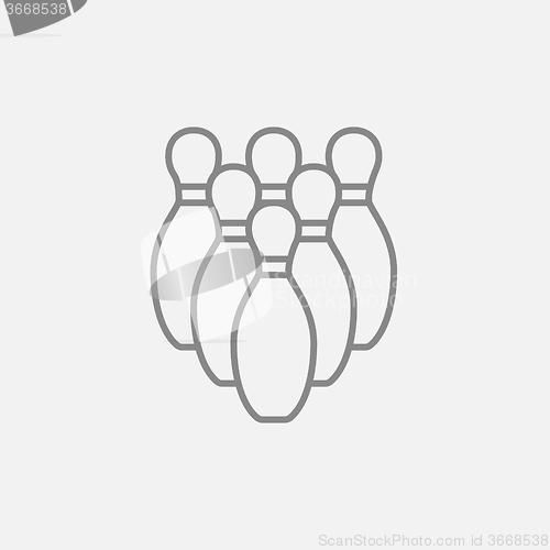 Image of Bowling pins line icon.